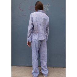 Craft Sisters - Classic Pyjamas - Blockprint - Blue Stripe