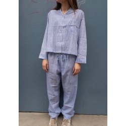 Craft Sisters - Classic Pyjamas - Blockprint - Blue Stripe