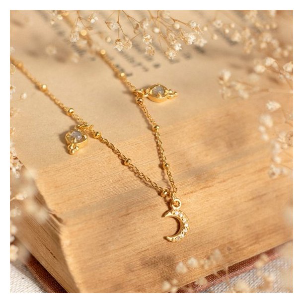 Ananda Soul - Dreamseed Halskde - Guld - Labradorite/Moonstone