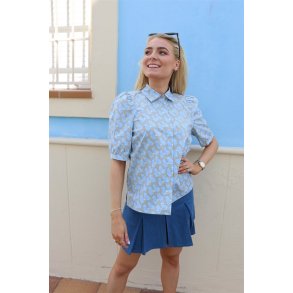 Liberte - Flora SS Bluse - Cute Bow Blue