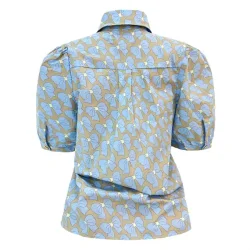 Liberte - Flora SS Bluse - Cute Bow Blue