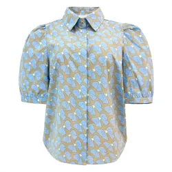 Liberte - Flora SS Bluse - Cute Bow Blue