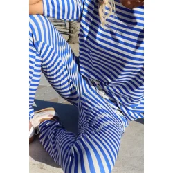 Liberte - Alma Bukser - Stripe Ivory Cobolt
