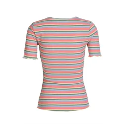 Liberte - Natalia SS - Blouse - Multi Orange Pink Stripe