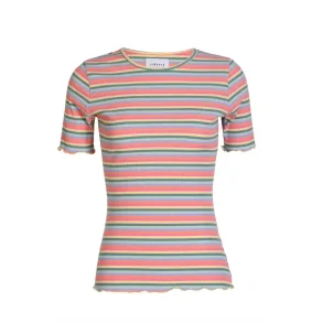 Liberte - Natalia SS - Blouse - Multi Orange Pink Stripe