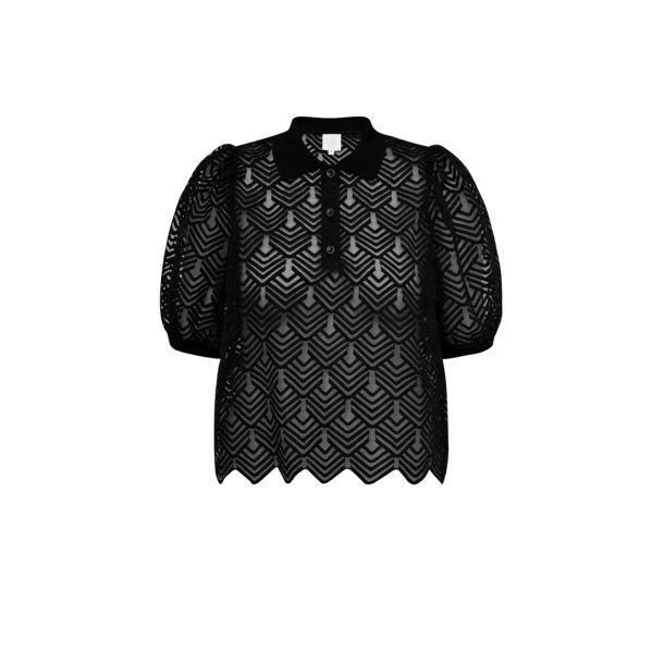 Gossia - Ava Polo Tee - Black