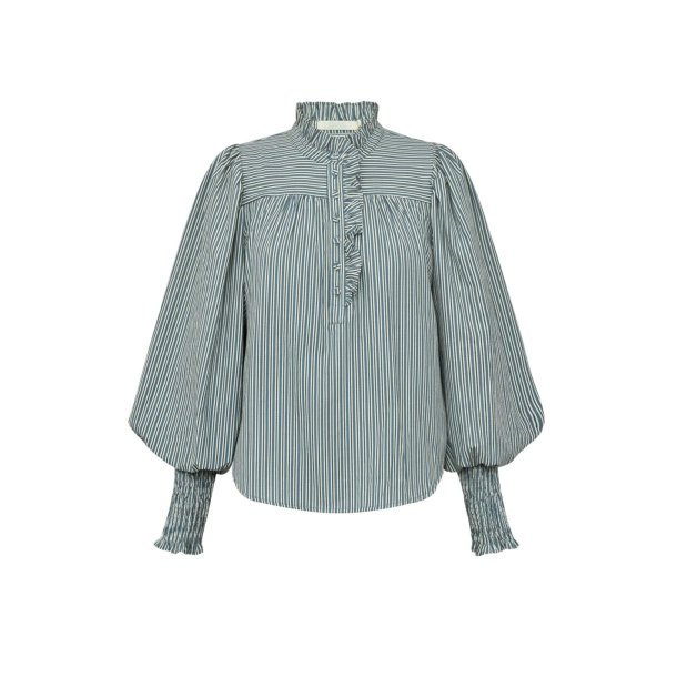 Gossia - MijaGO My Blouse - Black Blue Stripes