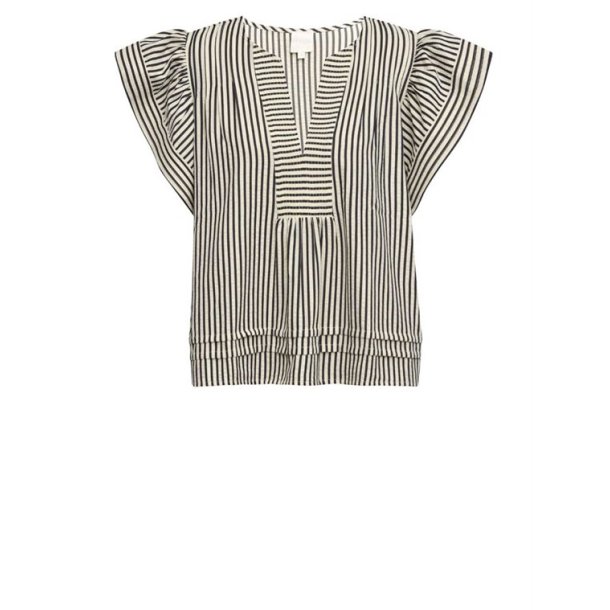 Gossia - Minka Jo Bluse - Creme Black Stripes