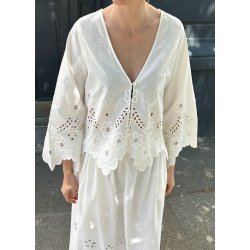 Sissel - Trine Top - White Cutwork - Onesize