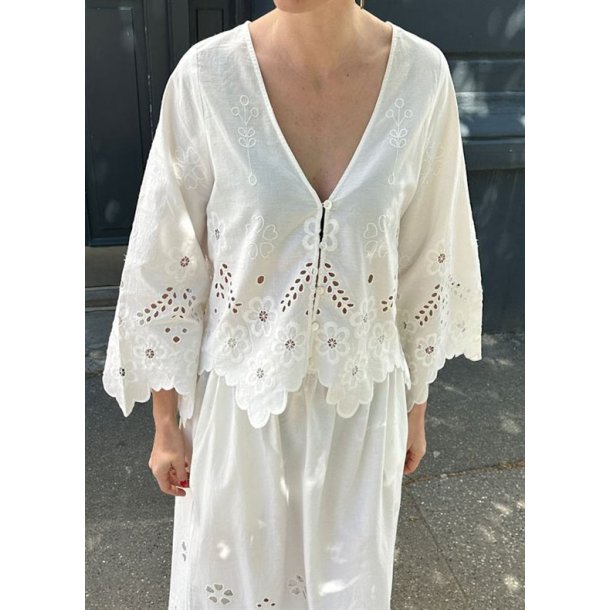 Sissel - Trine Top - White Cutwork - Onesize