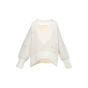 Hest - Fam V-neck Sweater - White