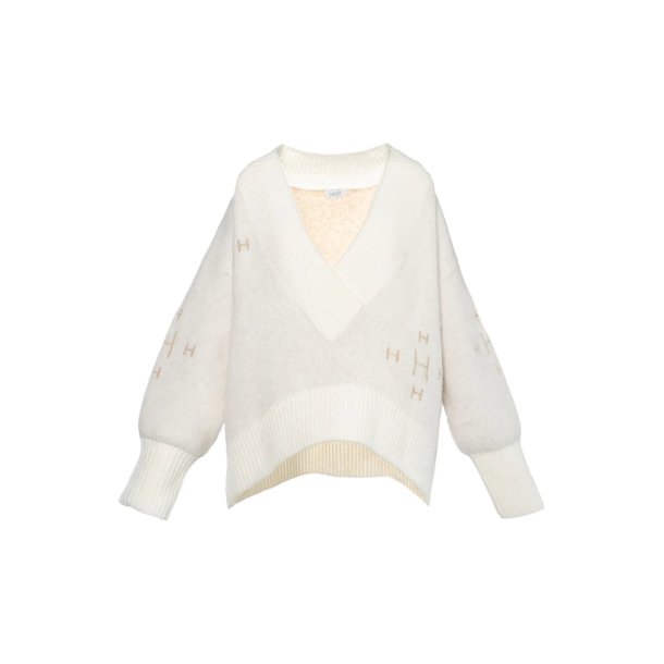 Hest - Fam V-neck Sweater - White