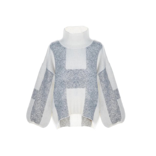 HEST - ISA Sweater - Off White With Grey