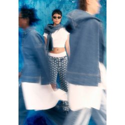 HEST - POPOVER Denim Bluse - Washed Blue