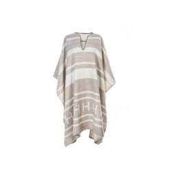 HEST - Poncho - Offwhite with Beige - Onesize