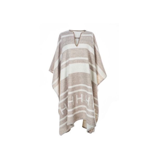 HEST - Poncho - Offwhite with Beige - Onesize