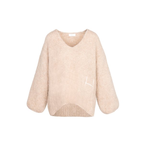 HEST - SOFIE V-NECK Sweater - Beige