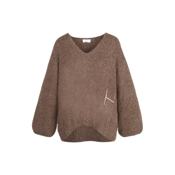 HEST - SOFIE V-Neck Sweater - Brown
