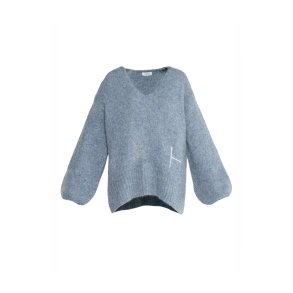 HEST - Sofie V-neck Sweater - Faded Denim