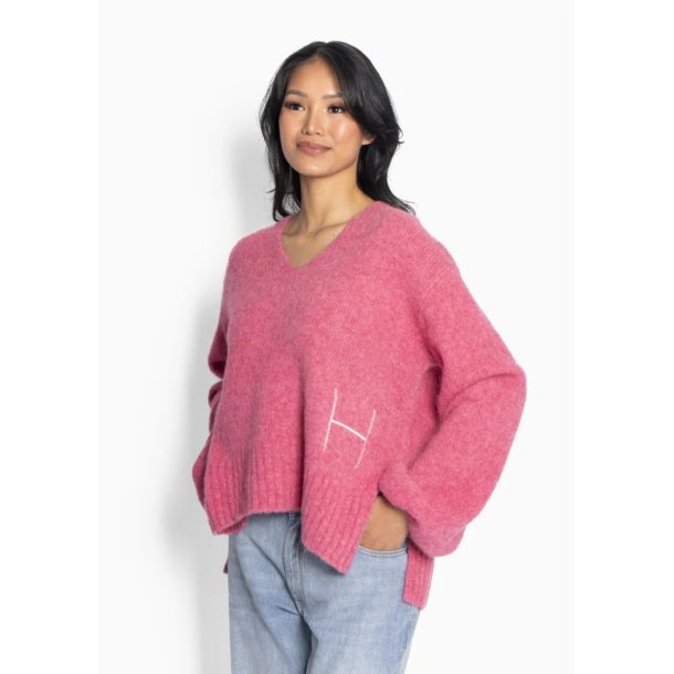 HEST - Sofie V-neck Sweater - Rose Smoke