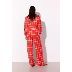 Hunkn - Dusty Strik Blouse - Red Checked