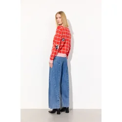 Hunkn - Dusty Strik Blouse - Red Checked