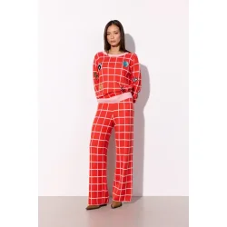 Hunkn - Dusty Strik Blouse - Red Checked