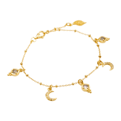 Ananda Soul - Am Whole Armbnd - Gold - Labradorite - Moonstone