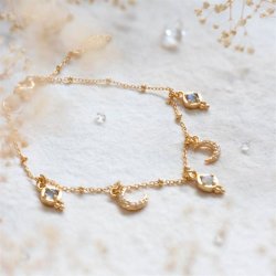 Ananda Soul - Am Whole Armbnd - Gold - Labradorite - Moonstone