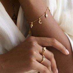 Ananda Soul - Am Whole Armbnd - Gold - Labradorite - Moonstone