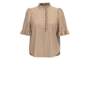 Gossia - Benedicthe Blouse - Creme Brown Stripes