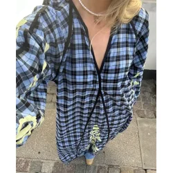 Sissel Edelbo - Fran Kjole - Blue Checks - Onesize