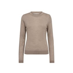 Ivy - Essex LS O-neck Strik - Beige Melange