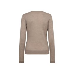 Ivy - Essex LS O-neck Strik - Beige Melange