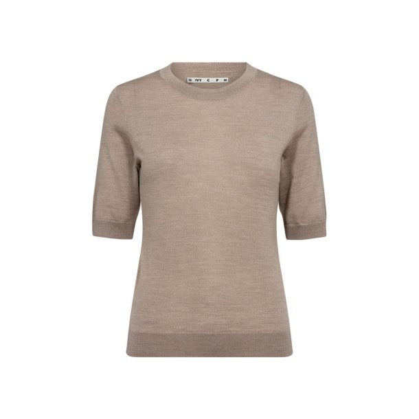 Ivy - Essex SS O-neck Strik - Beige Melange
