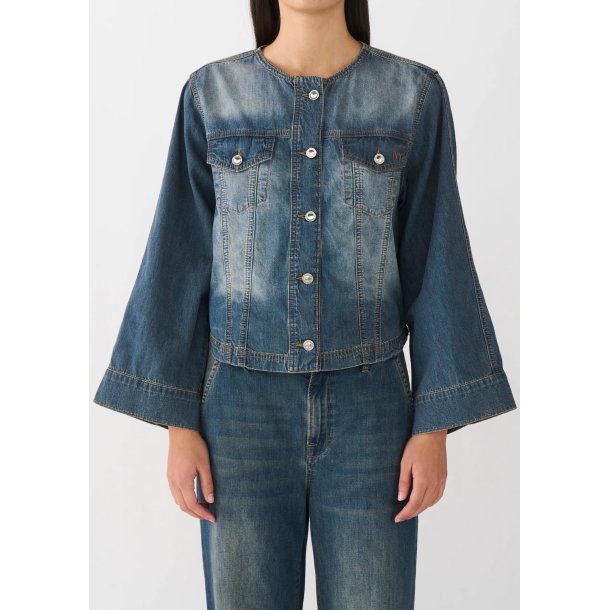 IVY - Jazz Cropped Denim Jakke Wash Melilla - Denim Blue