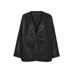 IVY - Kylie Leather Cardigan - Black