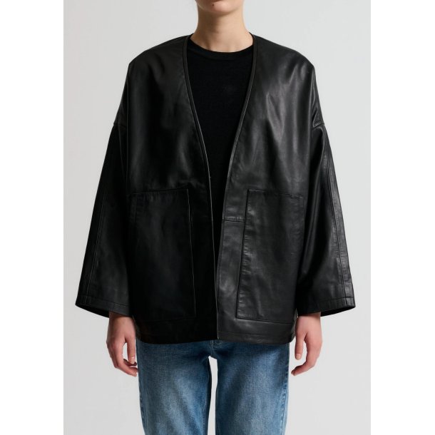 IVY - Kylie Leather Cardigan - Black