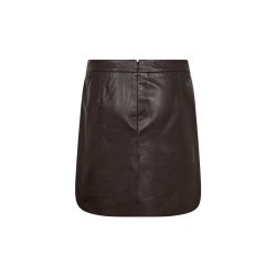 Ivy - Kylie Leather Mini Nederdel - Expresso Brown