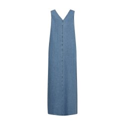 IVY - Uta Distressed Maxi Dress - Wash Mid Blue