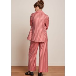 King Louie - Fintan Cropped bukser - Vice Stripe - Dusty Rose