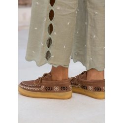 LaidBack - Komo Crepe - Camel Suede - Black/White - Sko