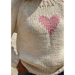 Lulu's Love - Strik Sweater - W/heart Nature Rose