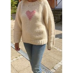 Lulu's Love - Strik Sweater - W/heart Nature Rose