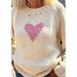 Lulu's Love - Strik Sweater - W/heart Nature Rose