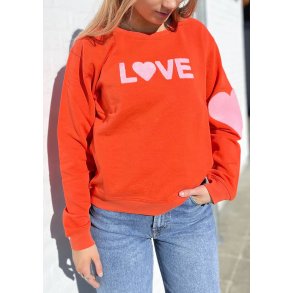 Lulu's Love - Sweatshirt - Orange w. Rose Embroidery