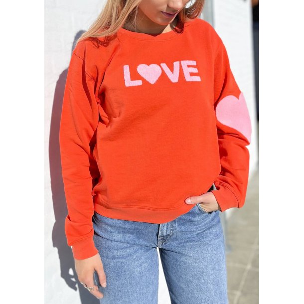 Lulu's Love - Sweatshirt - Orange w. Rose Embroidery