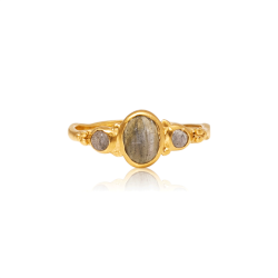 Ananda Soul - Manifest Your Dreams - Ring - Labradorite - Gold