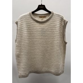 Marta - MdcAntonine Strik Vest - Beige/Light Camel9527 - Onesize