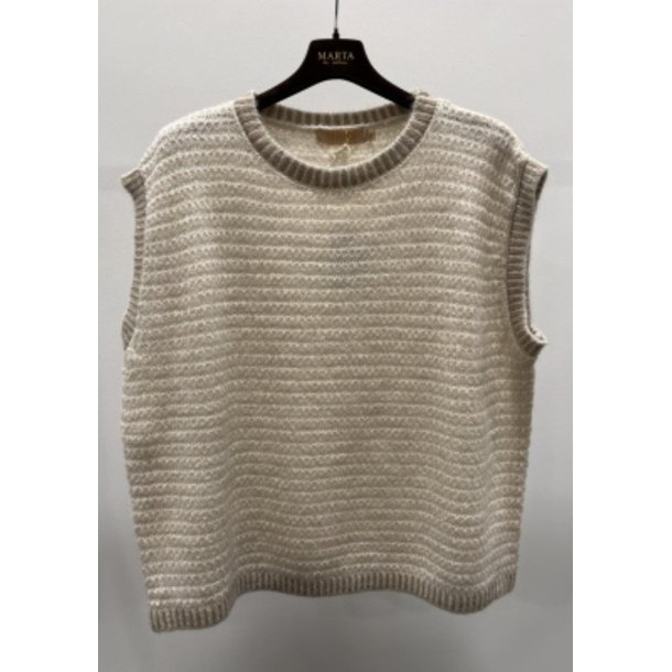 Marta - MdcAntonine Strik Vest - Beige/Light Camel9527 - Onesize